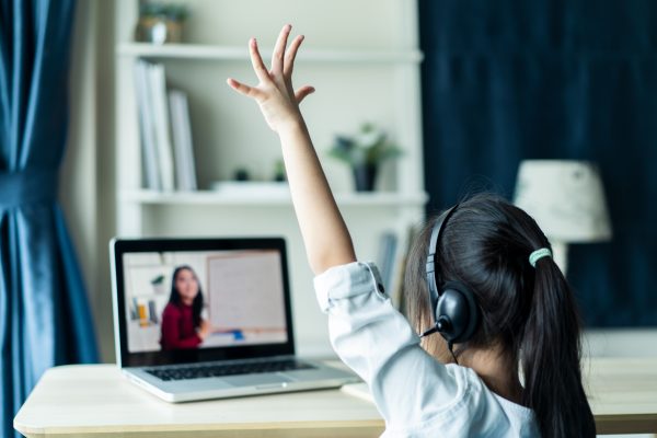 Homeschool,Asian,Little,Young,Girl,Student,Learning,Virtual,Internet,Online